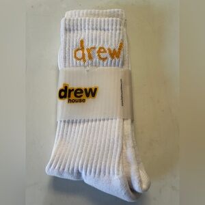 Drew House White and Yellow Casual Socks